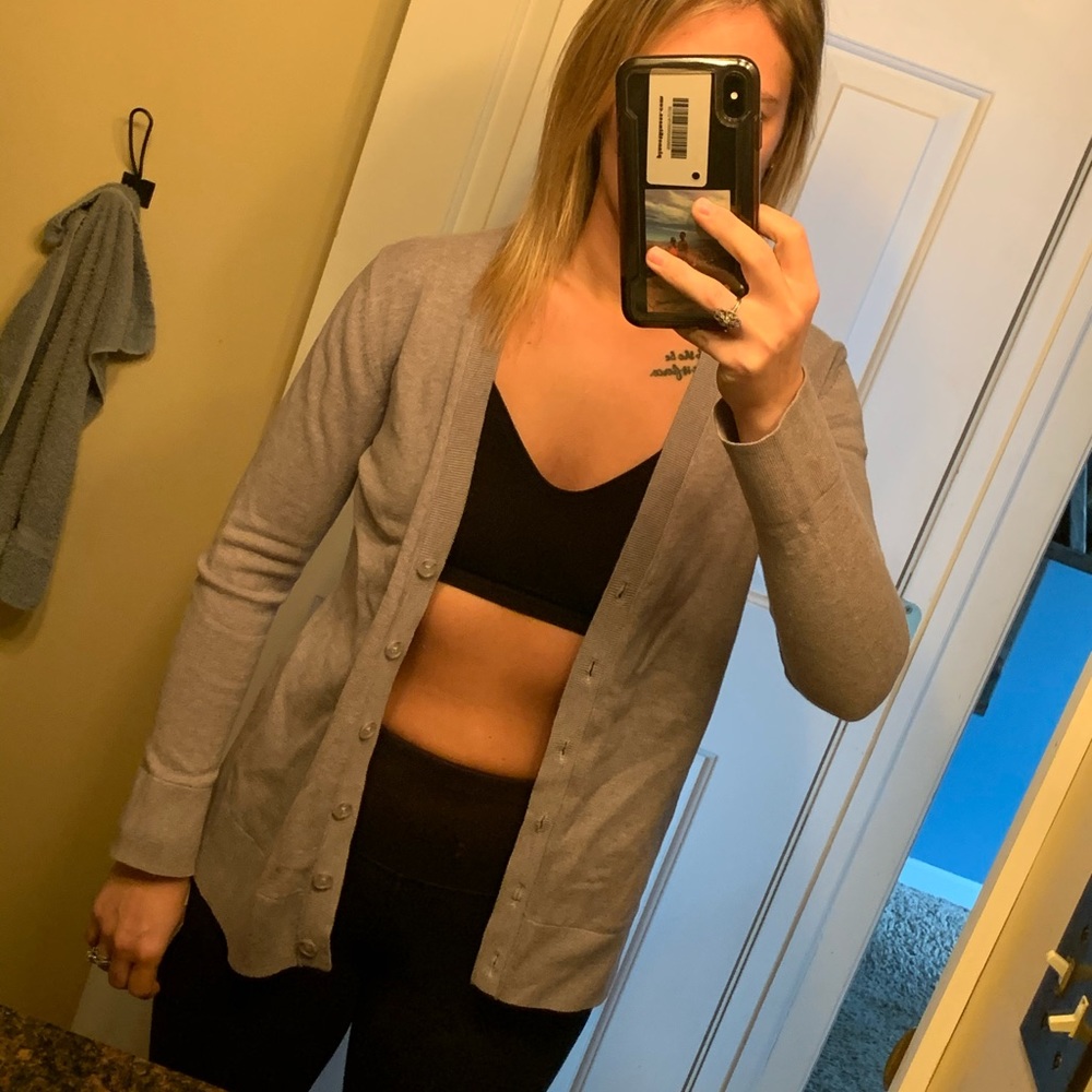 Grey button up cardigan